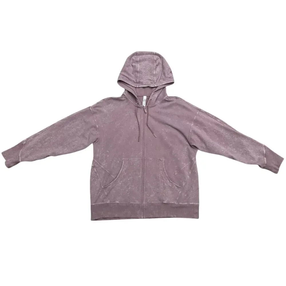 Lululemon Ready to Roll Hoodie Size 10 Washed Vintage Mauve Full Zip